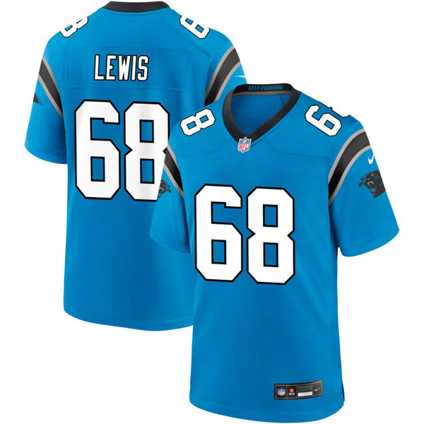  Mens Carolina Panthers #68 Damien Lewis Nike Blue Vapor Untouchable Limited Jersey 
