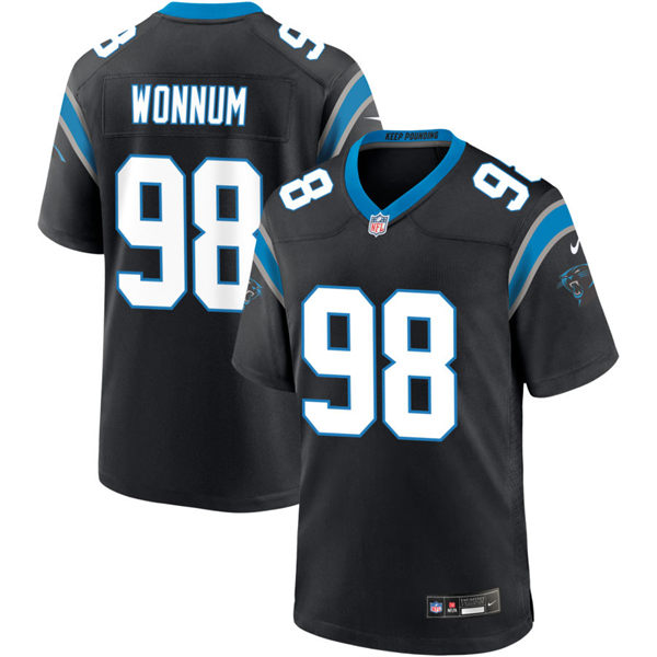  Mens Carolina Panthers #98 D.J. Wonnum Nike Black Vapor Untouchable Limited Jersey 