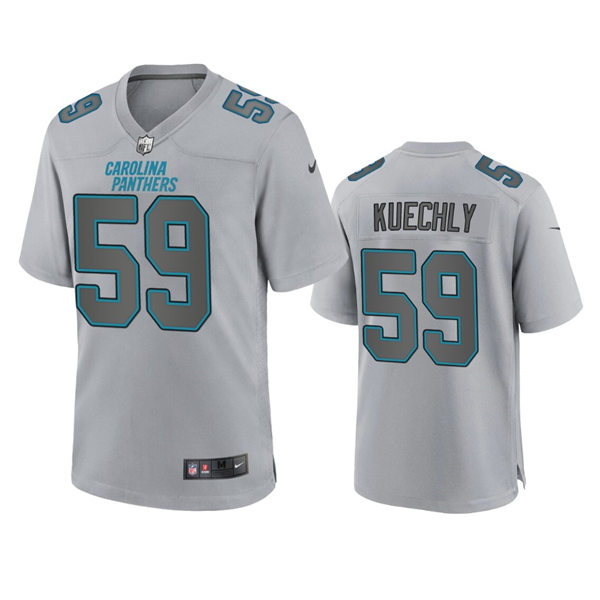  Mens Carolina Panthers Retired Player #59 Luke Kuechly Nike Gray Atmosphere Fashion Game Jersey 