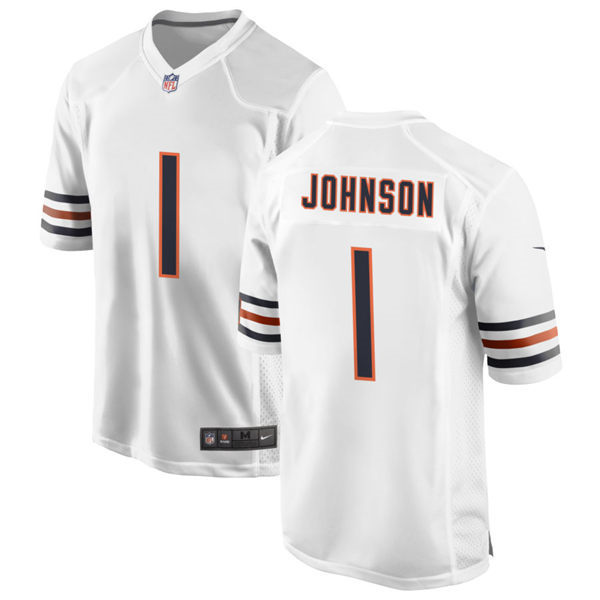  Mens Chicago Bears #1 Jaylon Johnson Nike 2024 White Vapor Untouchable Limited Jersey 