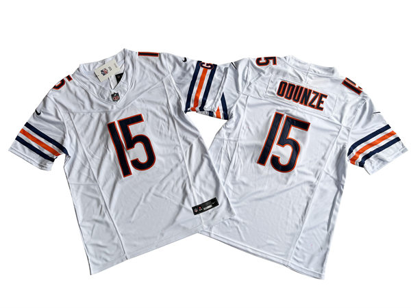  Mens Chicago Bears #15 Rome Odunze Nike White Vapor Untouchable Limited Jersey 