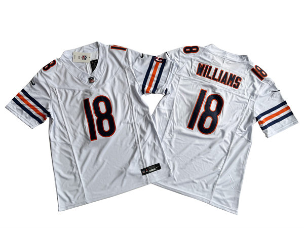  Mens Chicago Bears #18 Caleb Williams Nike White Vapor Untouchable Limited Jersey 