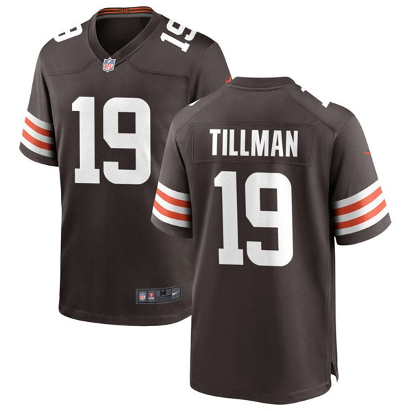  Mens Cleveland Browns #19 Cedric Tillman Nike Brown Home Vapor Limited Jersey 