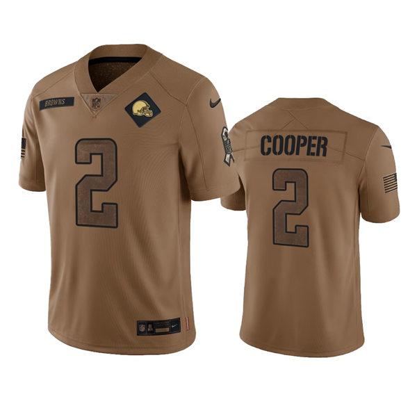  Mens Cleveland Browns #2 Amari Cooper Brown 2023 Salute To Service Limited Jersey 