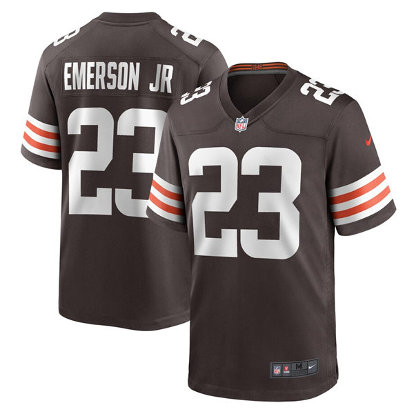  Mens Cleveland Browns #23 Martin Emerson Jr Nike Brown Home Vapor Limited Jersey 