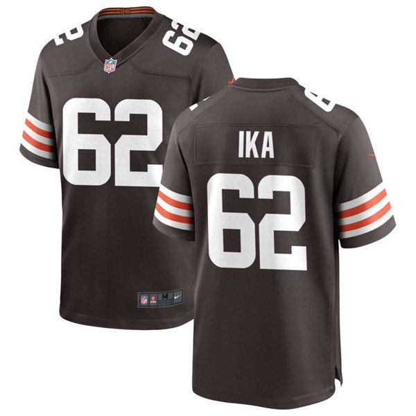  Mens Cleveland Browns #62 Siaki Ika Nike Brown Home Vapor Limited Jersey 