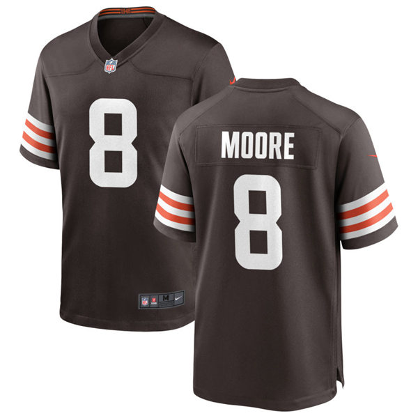  Mens Cleveland Browns #8 Elijah Moore Nike Brown Home Vapor Limited Jersey 
