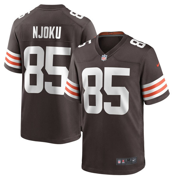  Mens Cleveland Browns #85 David Njoku Nike Brown Home Vapor Limited Jersey 