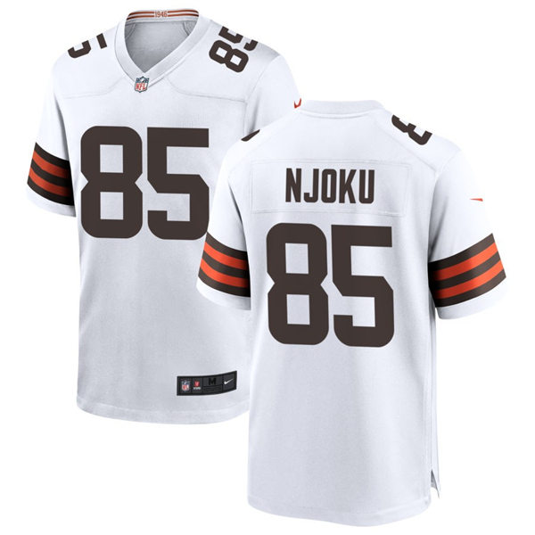  Mens Cleveland Browns #85 David Njoku Nike White Away Vapor Limited Jersey 