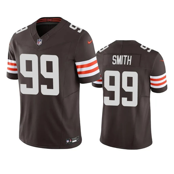  Mens Cleveland Browns #99 Za'Darius Smith Nike Brown Home Vapor Limited Jersey 