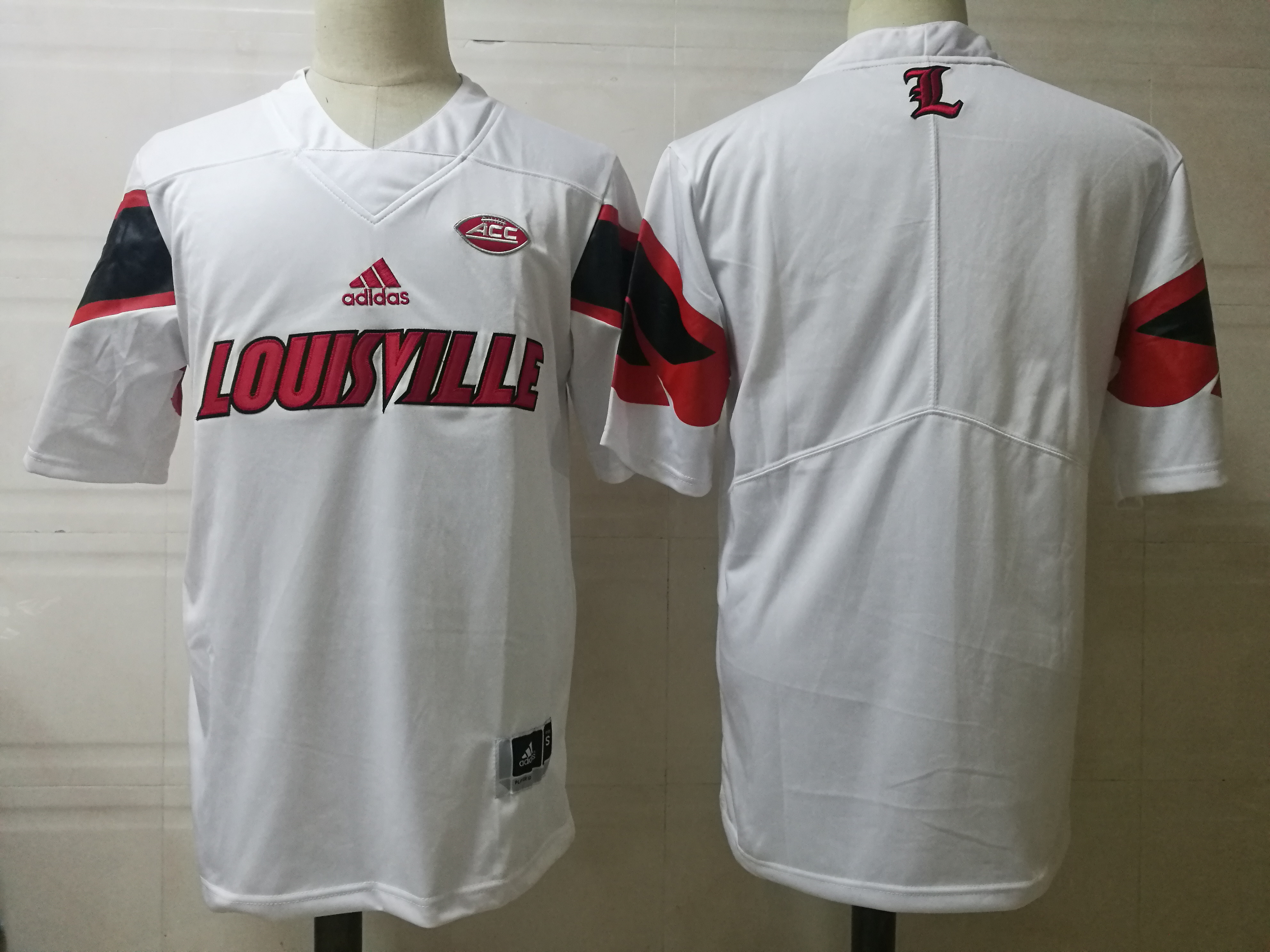  Mens Custom Louisville Cardinals White Adidas College Personalized Football Jersey 