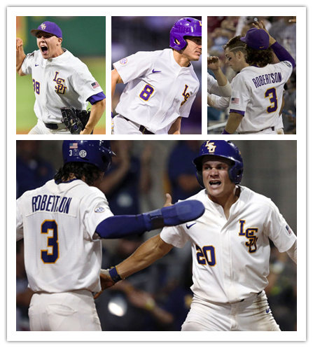  Mens Custom Lsu Tigers Greg Deichmann Alex Bregman Aaron Nola Alex Lange Nike White LSU Baseball Jersey 
