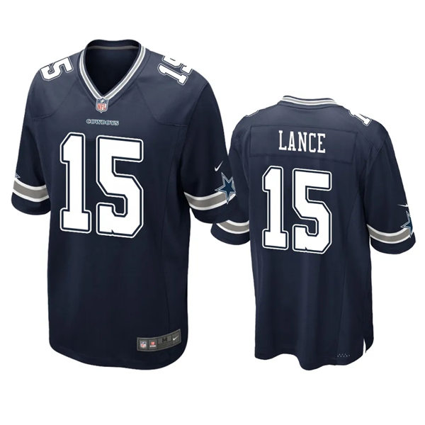 Mens Dallas Cowboys #15 Trey Lance Nike 2023 Navy Vapor F.U.S.E. Limited Jersey 