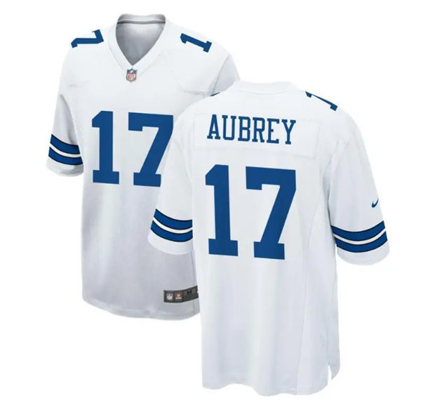  Mens Dallas Cowboys #17 Brandon Aubrey Nike 2023 White Vapor F.U.S.E. Limited Jersey 