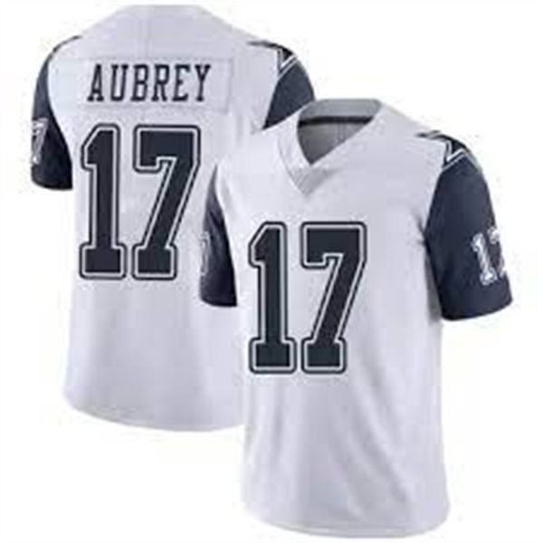  Mens Dallas Cowboys #17 Brandon Aubrey White Color Rush Legend Player Jersey 