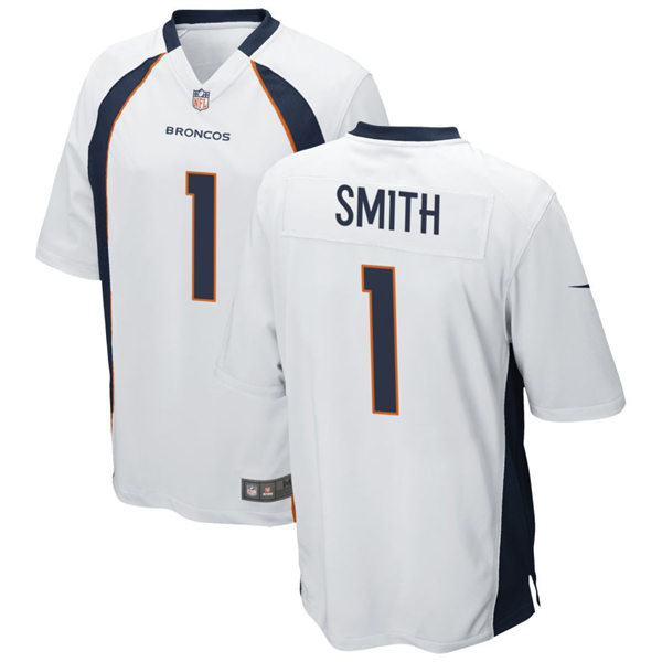  Mens Denver Broncos #1 Tremon Smith Nike White Vapor Untouchable Limited Jersey 