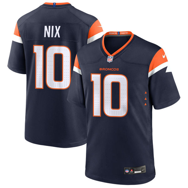  Mens Denver Broncos #10 Bo Nix Nike Navy Alternate Vapor F.U.S.E. Limited Jersey 