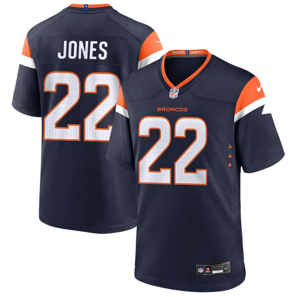  Mens Denver Broncos #22 Brandon Jones Nike Navy Alternate Vapor F.U.S.E. Limited Jersey 