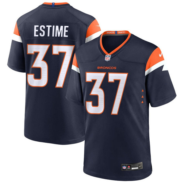  Mens Denver Broncos #37 Audric Estime Nike Navy Alternate Vapor F.U.S.E. Limited Jersey 