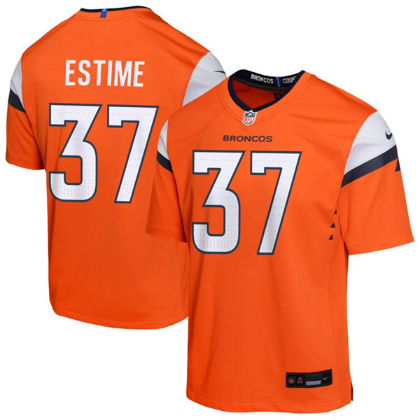  Mens Denver Broncos #37 Audric Estime Nike Orange Vapor F.U.S.E. Limited Jersey 