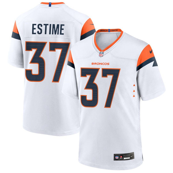  Mens Denver Broncos #37 Audric Estime Nike White Vapor F.U.S.E. Limited Jersey 