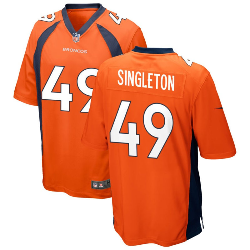  Mens Denver Broncos #49 Alex Singleton Nike Orange Vapor Untouchable Limited Jersey 