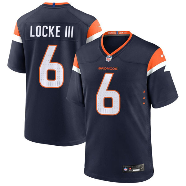  Mens Denver Broncos #6 P.J. Locke III Nike Navy Alternate Vapor F.U.S.E. Limited Jersey 