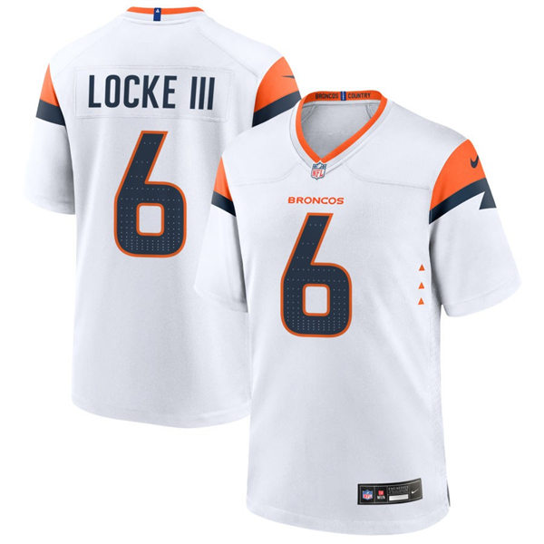  Mens Denver Broncos #6 P.J. Locke III Nike White Vapor F.U.S.E. Limited Jersey 