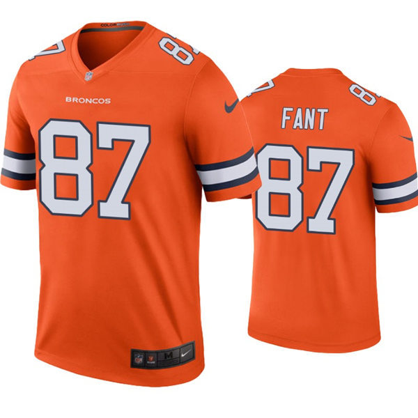  Mens Denver Broncos #87 Noah Fant Nike Orange Color Rush Vapor Limited Jersey 
