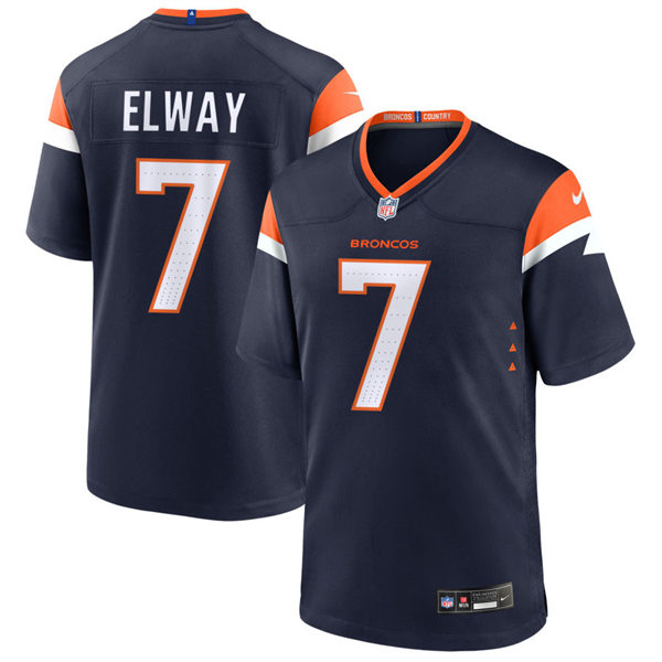  Mens Denver Broncos Retired Player #7 John Elway Nike Navy Alternate Vapor F.U.S.E. Limited Jersey 