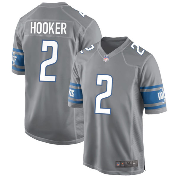  Mens Detroit Lions #2 Hendon Hooker Nike Steel Alternate F.U.S.E. Vapor Limited Jersey 