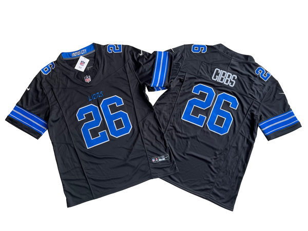  Mens Detroit Lions #26 Jahmyr Gibbs Nike 2024 Black 2nd Alternate Vapor F.U.S.E. Limited Jersey 