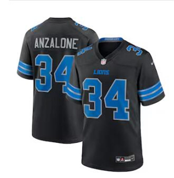  Mens Detroit Lions #34 Alex Anzalone Nike 2024 Black 2nd Alternate Vapor F.U.S.E. Limited Jersey 