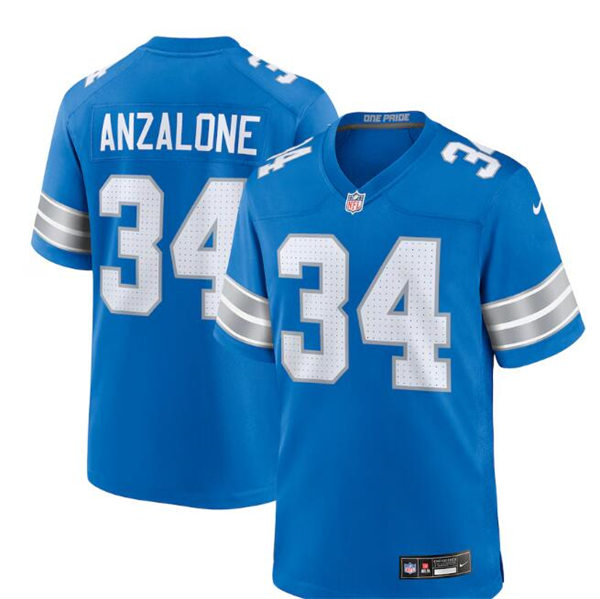  Mens Detroit Lions #34 Alex Anzalone Nike 2024 Blue Vapor F.U.S.E. Limited Jersey 