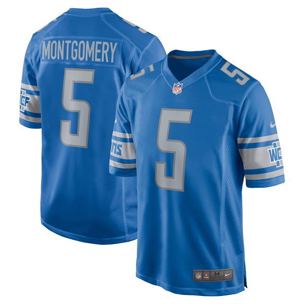  Mens Detroit Lions #5 David Montgomery Nike Blue Vapor Untouchable Limited Jersey 