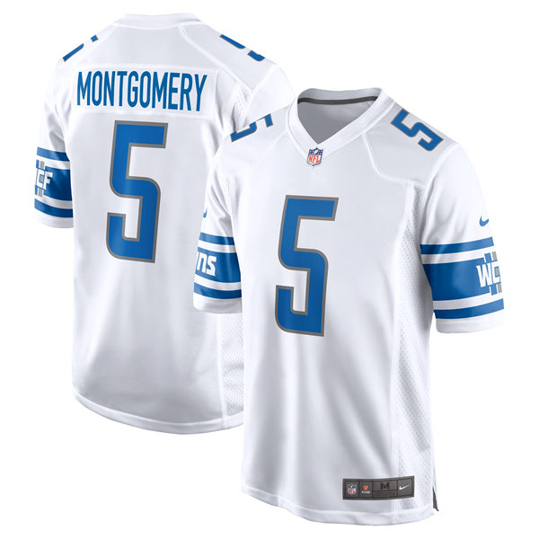  Mens Detroit Lions #5 David Montgomery Nike White Vapor Untouchable Limited Jersey 