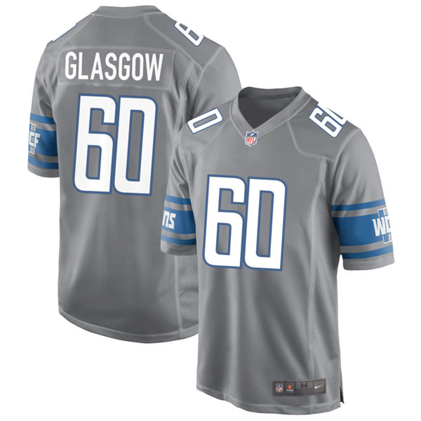  Mens Detroit Lions #60 Graham Glasgow Nike Steel Alternate F.U.S.E. Vapor Limited Jersey 