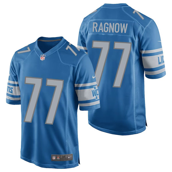  Mens Detroit Lions #77 Frank Ragnow Nike Blue Vapor Untouchable Limited Jersey 