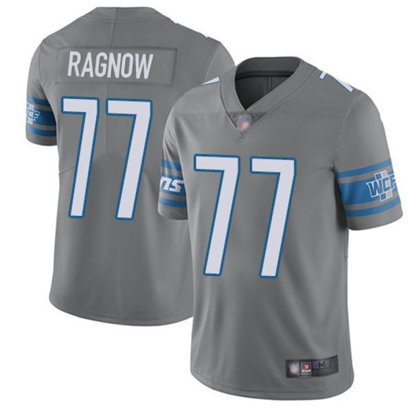  Mens Detroit Lions #77 Frank Ragnow Nike Steel Alternate Vapor Limited Jersey 