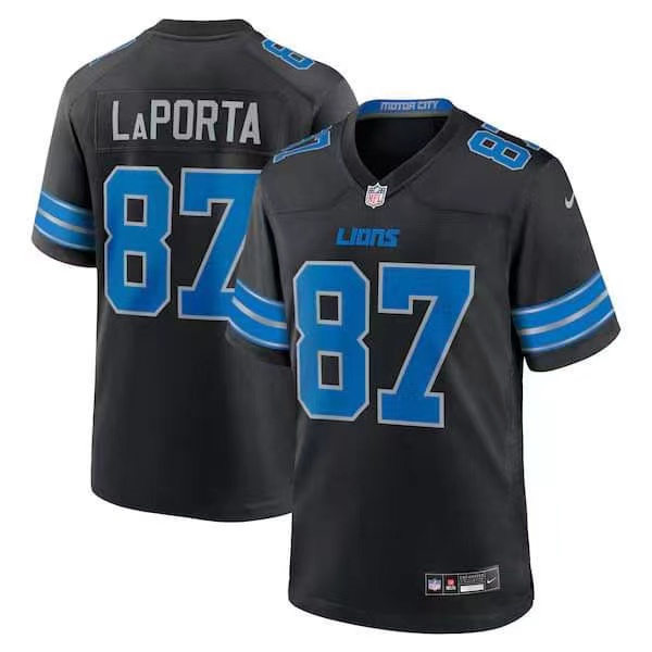  Mens Detroit Lions #87 Sam LaPorta Nike 2024 Black 2nd Alternate Vapor F.U.S.E. Limited Jersey 