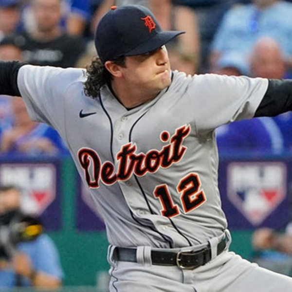  Mens Detroit Tigers #12 Casey Mize Nike Grey Road CoolBase Jersey 