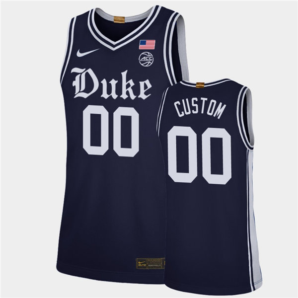  Mens Duke Blue Devils Custom Nike Navy College Basketball Game Jersey 