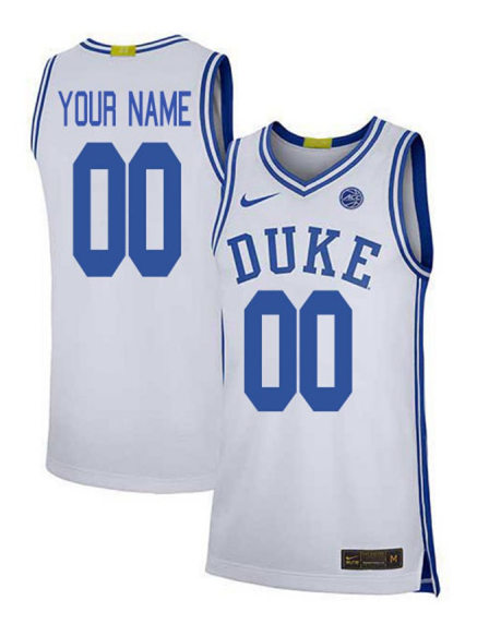  Mens Duke Blue Devils Custom Nike White College Basketball Game Jersey 