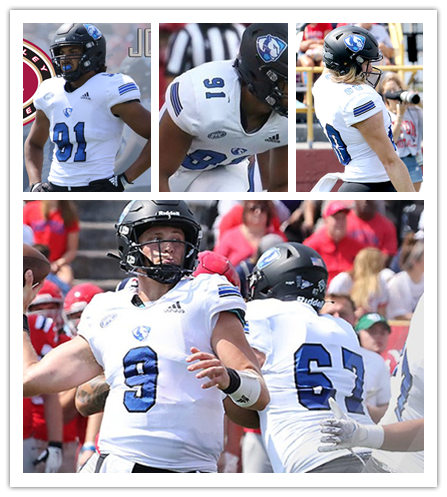  Mens Eastern Illinois Panthers Custom Jimmy Garoppolo Tony Romo Sean Payton Kamu Grugier-Hill Adidas 2021 White Classic Football Jersey 