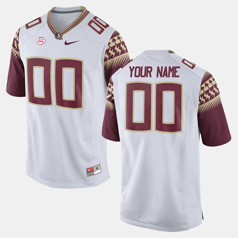  Mens Florida State Seminoles Custom Marvin Jones Terrell Buckley Chris Weinke Danny McManus Marvin Wilson II Nike White Football Jersey 