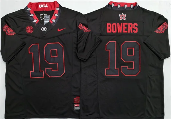  Mens Georgia Bulldogs #19 Brock Bowers Nike Blackout Football Limitd Jersey 