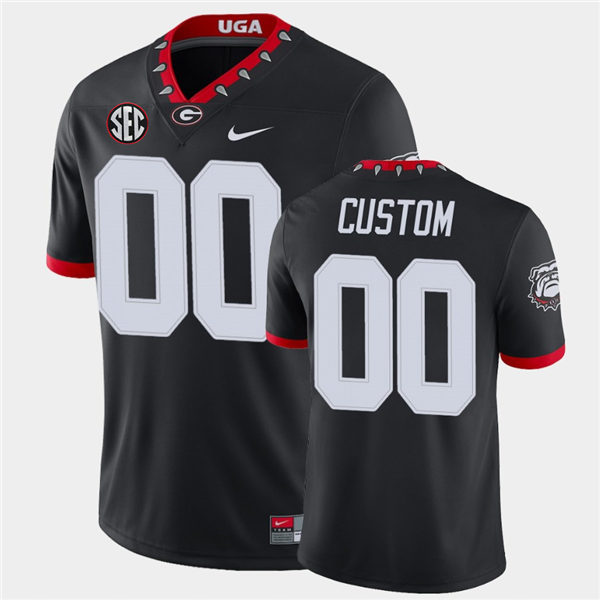  Mens Georgia Bulldogs Custom Nike 2020 Black Football Jersey 