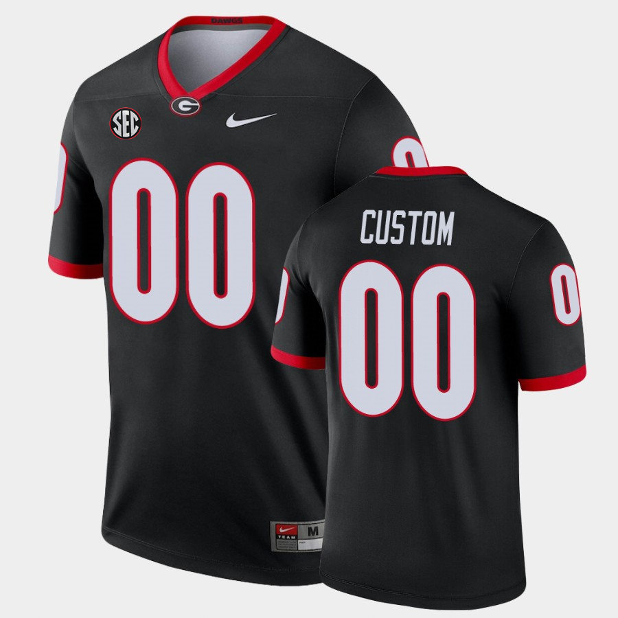  Mens Georgia Bulldogs Custom Nike Black NCAA College Football Jersey 