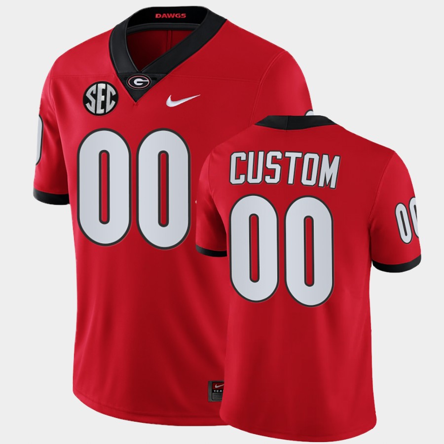  Mens Georgia Bulldogs Custom Nike Red NCAA College Football Jersey 