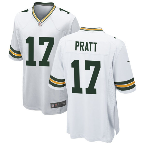  Mens Green Bay Packers #17 Michael Pratt Nike White Vapor Limited Player Jersey 